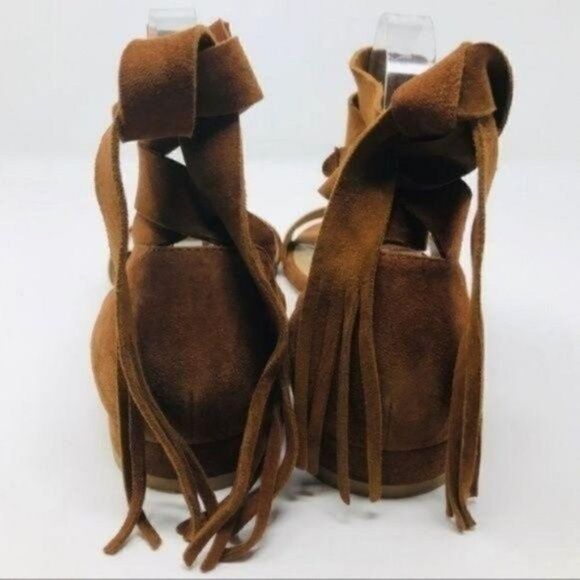 Stuart Weitzman Gladiator sandal Brown suede leather  US 9.5M BoxH - Picture 3 of 5